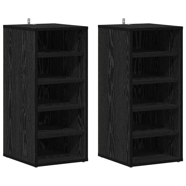 vidaXL Kinga kapp riiuliga Must tamm 32 x 35 x 70 cm Tehispuit