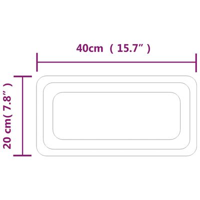 vidaXL LED-vannitoapeegel, 40x20 cm