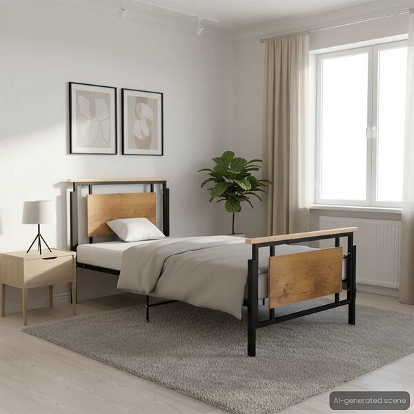 vidaXL voodiraam, metall, 100 x 200 cm