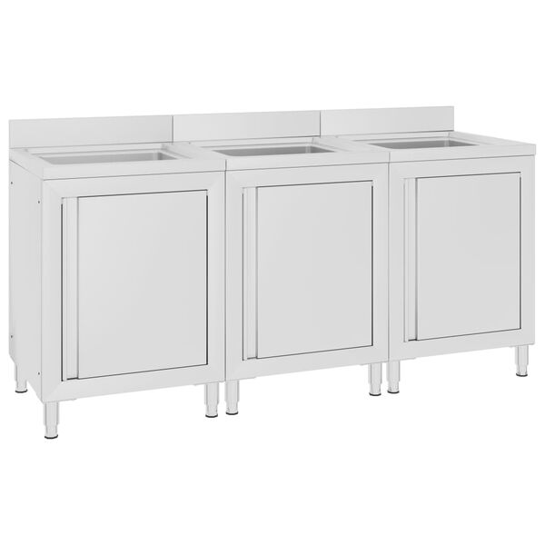 vidaXL kommertsköögi valamukapid 3 tk, roostevaba teras