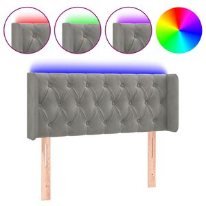 vidaXL LED-voodipeats, helehall, 103x16x78/88 cm, samet