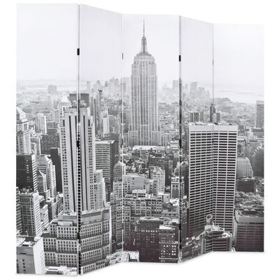 vidaXL kokkupandav sirm 200 x 170 cm, New York, must valge