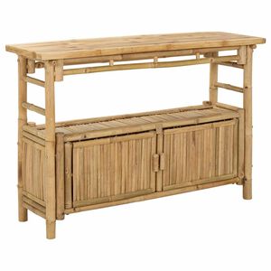 vidaXL Konsoollaud riiuliga uksega Neutraalne 110 x 35 x 75 cm Bambus