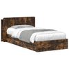 vidaXL Voodiraam ladustamisega Suitsutatud tamm 90 x 200 cm Tehispuit
