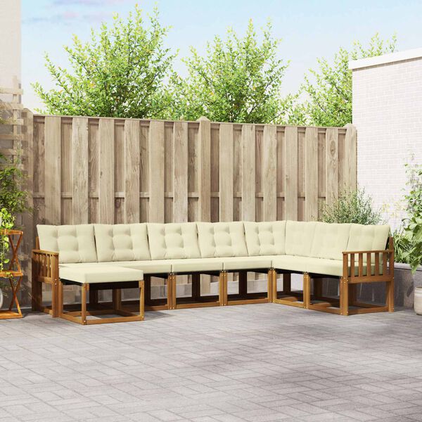 vidaXL V&auml;li diivanikomplekt padjaga 8 pcs Looduslik ja kreem