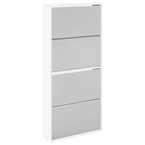 vidaXL 4 sahtliga kingakapp peegliga valge 63 x 17 x 134 cm
