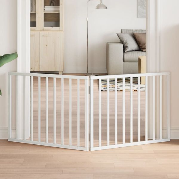 vidaXL kokkupandav koerav&auml;rav, 2 paneeli, valge, 160 cm, paplipuit