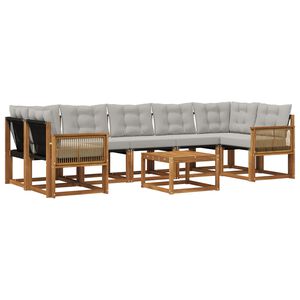 vidaXL V&auml;li diivanikomplekt padjaga 8 pcs Naturaalne ja helehall
