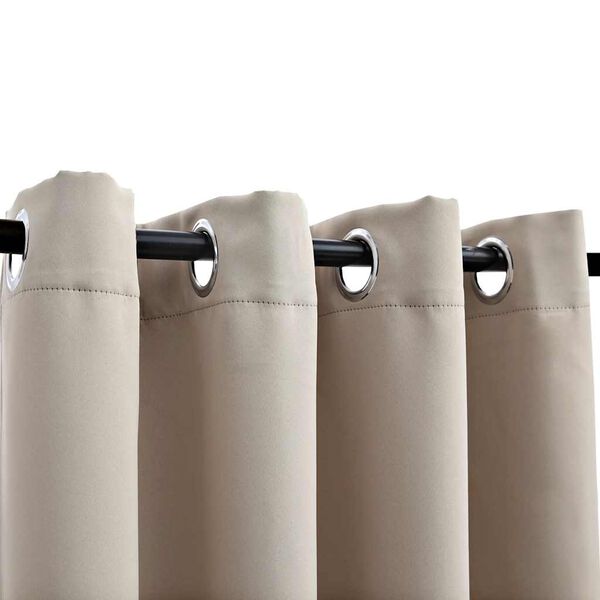 vidaXL pimendavad kardinad metallrõngastega 2 tk, beež, 140 x 175 cm