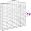 vidaXL kaarekujulised gabioonkorvid 9 tk, 200x50x180/200 cm, raud