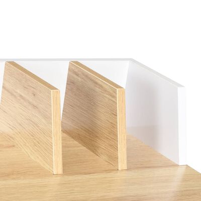vidaXL laud, valge ja naturaalne, 80 x 50 x 84 cm