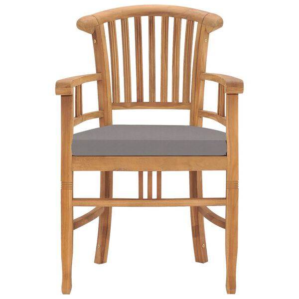 vidaXL aiatoolid, 2 tk, tumehallide patjadega, tiikpuit