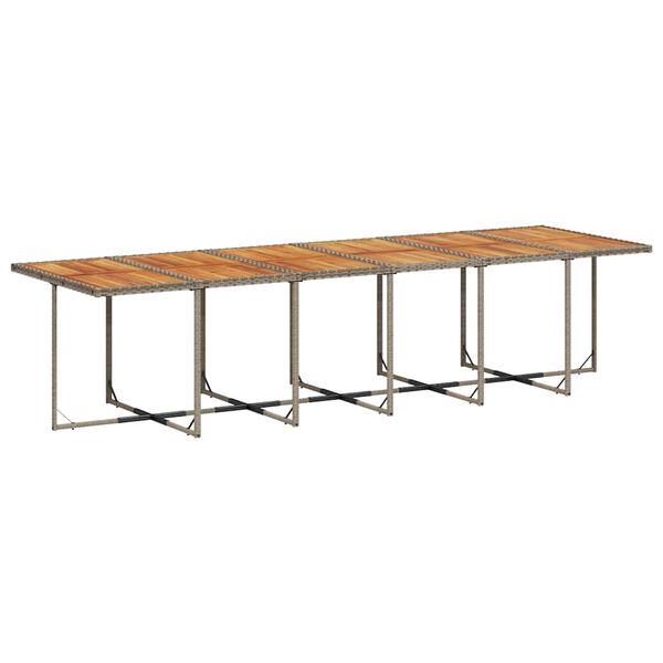 vidaXL 13-osaline aia s&ouml;&ouml;gim&ouml;&ouml;bli komplekt patjadega, hall, pol&uuml;rotang