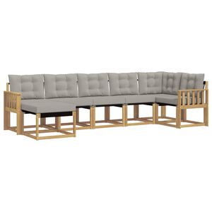 vidaXL V&auml;li diivanikomplekt padjaga 7 pcs Valge ja helehall