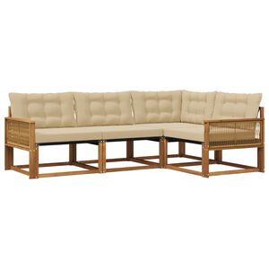 vidaXL V&auml;li diivanikomplekt padjaga 4 pcs Looduslik ja beež