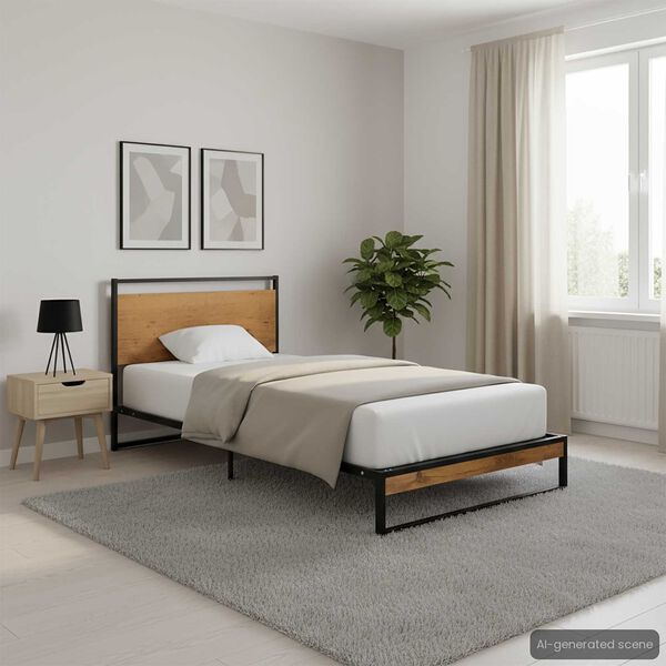 vidaXL voodiraam, metall, 90 x 200 cm