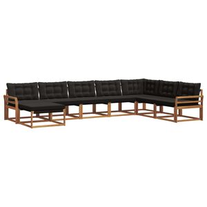 vidaXL V&auml;li diivanikomplekt padjaga 8 pcs Looduslik ja must