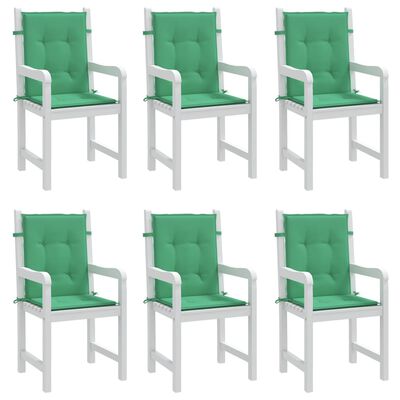 vidaXL madala seljatoega toolipadjad 6 tk, roheline 100x50x3 cm kangas
