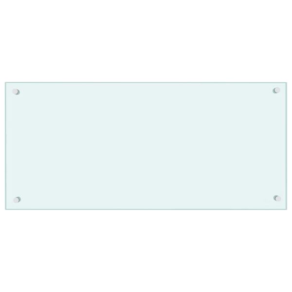 vidaXL k&ouml;&ouml;gi pritsmekaitse, valge, 90 x 40 cm, karastatud klaas