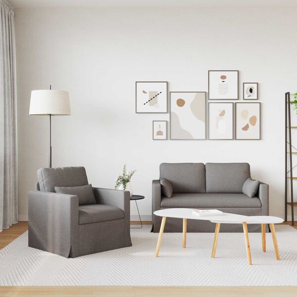 vidaXL Diivan 2 pcs Pruunikashall 139 x 78 x 80 cm kangas