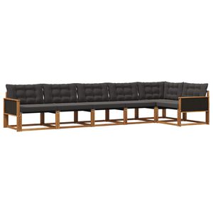 vidaXL V&auml;li diivanikomplekt padjaga 6 pcs Naturaalne ja must