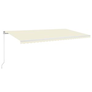 vidaXL k&auml;sitsi sisset&otilde;mmatav varikatus 600x350 cm kreemjas