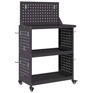 vidaXL T&ouml;&ouml;riistade k&auml;ru Must 65 x 35 x 111 cm K&uuml;lmvalmistatud teras