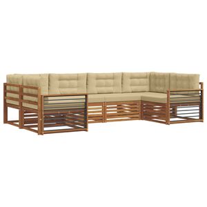vidaXL V&auml;li diivanikomplekt padjaga 6 pcs Looduslik ja beež