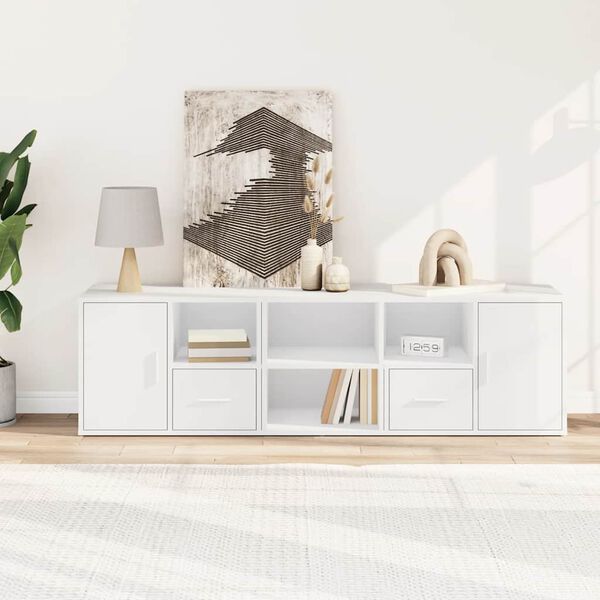 vidaXL nurgakapp, valge, 160 x 40 x 45 cm, tehispuit