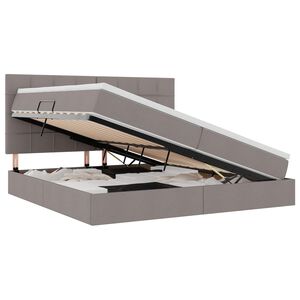 vidaXL LED-valgusega hoiuvoodi Pruunikashall 200 x 200 cm Pol&uuml;ester