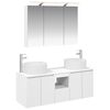 vidaXL Vannitoa kapikomplekt 4 pcs Valge 100 x 14,5 x 70 cm Tehispuit