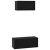 vidaXL Telerikapi komplekt 2 pcs Must tamm Tehispuit