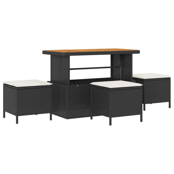 vidaXL Aia Diivanikomplekt padjaga 13 pcs Must ja kreem Pol&uuml; Rattan