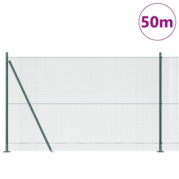 vidaXL Aiapost Roheline 50 x 1,4 m (12 x 12 mm v&otilde;rgu) Terased ja PVC
