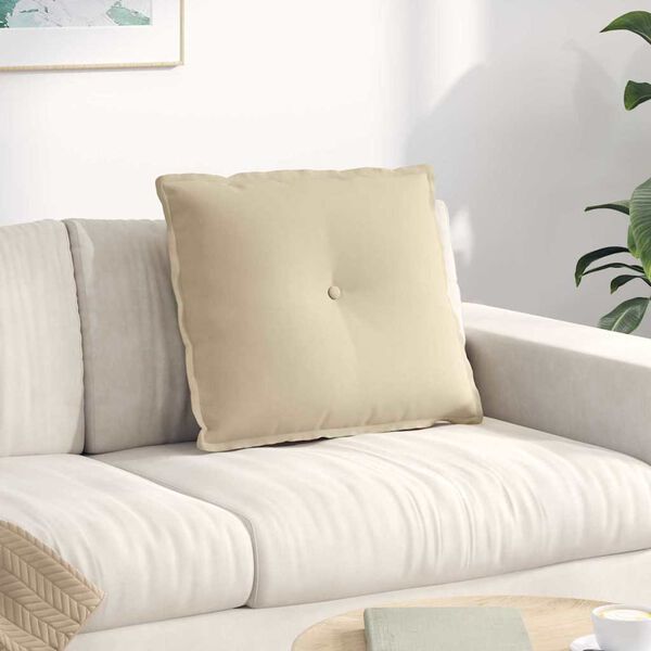 vidaXL Seljatugi padi cream 60 x 50 cm Mikrofiber kangas