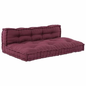 vidaXL Pallet diivanipatjade padi 2 pcs Bordeaux 120 x 80 x 38 cm