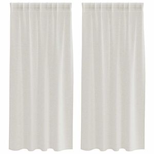 vidaXL Voile Kardin kardinatega 2 pcs cream 175 x 140 cm Pol&uuml;ester