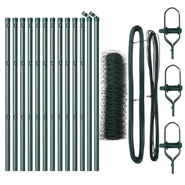 vidaXL Aiapost Roheline 25 x 0,6 m (50 mm mesh) Terased ja PVC