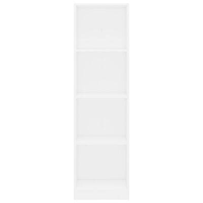 vidaXL 4-korruseline raamaturiiul valge 40x24x142 cm tehispuit