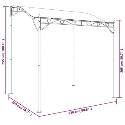 vidaXL varjualune, antratsiit, 2 x 2,3 m, 180 g/m², kangas ja teras