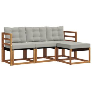 vidaXL V&auml;li diivanikomplekt padjaga 4 pcs Looduslik ja Hele Hall