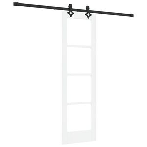 vidaXL Libisev uks Valge 61 x 198,5 cm Soe m&auml;nnipuit ja klaas