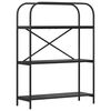 vidaXL Raamatukapp 3 tasandit 80 x 30 x 109 cm Tehispuit Must tamm