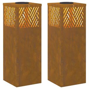 vidaXL P&auml;ikese LED k&auml;igutee tuli 2 pcs Corten Teras Corten Teras
