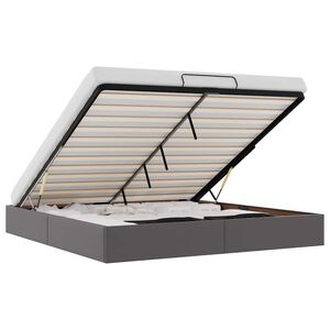 vidaXL Ottomani voodiraam ilma madratsita, hall, 160x200 cm, kunstnahk