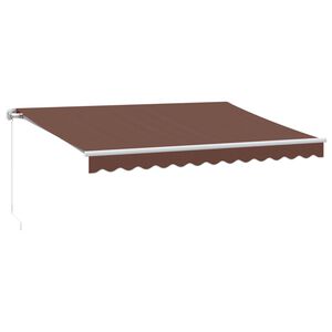 vidaXL k&auml;sitsi sisset&otilde;mmatav varikatus, pruun, 350 x 250 cm