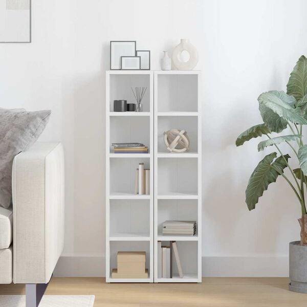 vidaXL CD-kapid 2 tk, valge 21 x 16 x 93,5 cm, puitlaastplaat