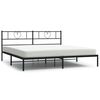vidaXL metallist voodiraam peatsiga, must, 200x200 cm