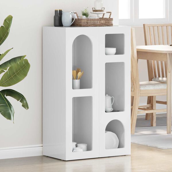 vidaXL K&otilde;ide Kergelt l&auml;ikiv valge 59 x 35 x 100,5 cm Tehispuit