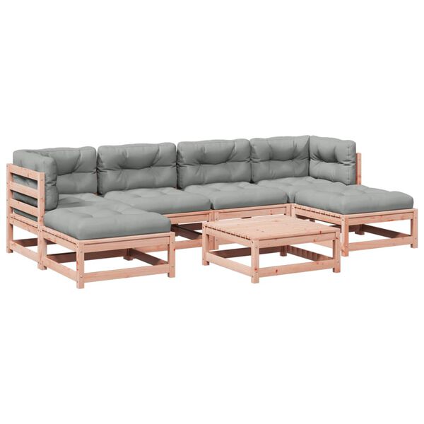 vidaXL 7-osaline aiadiivani komplekt patjadega, ebatsuuga puit